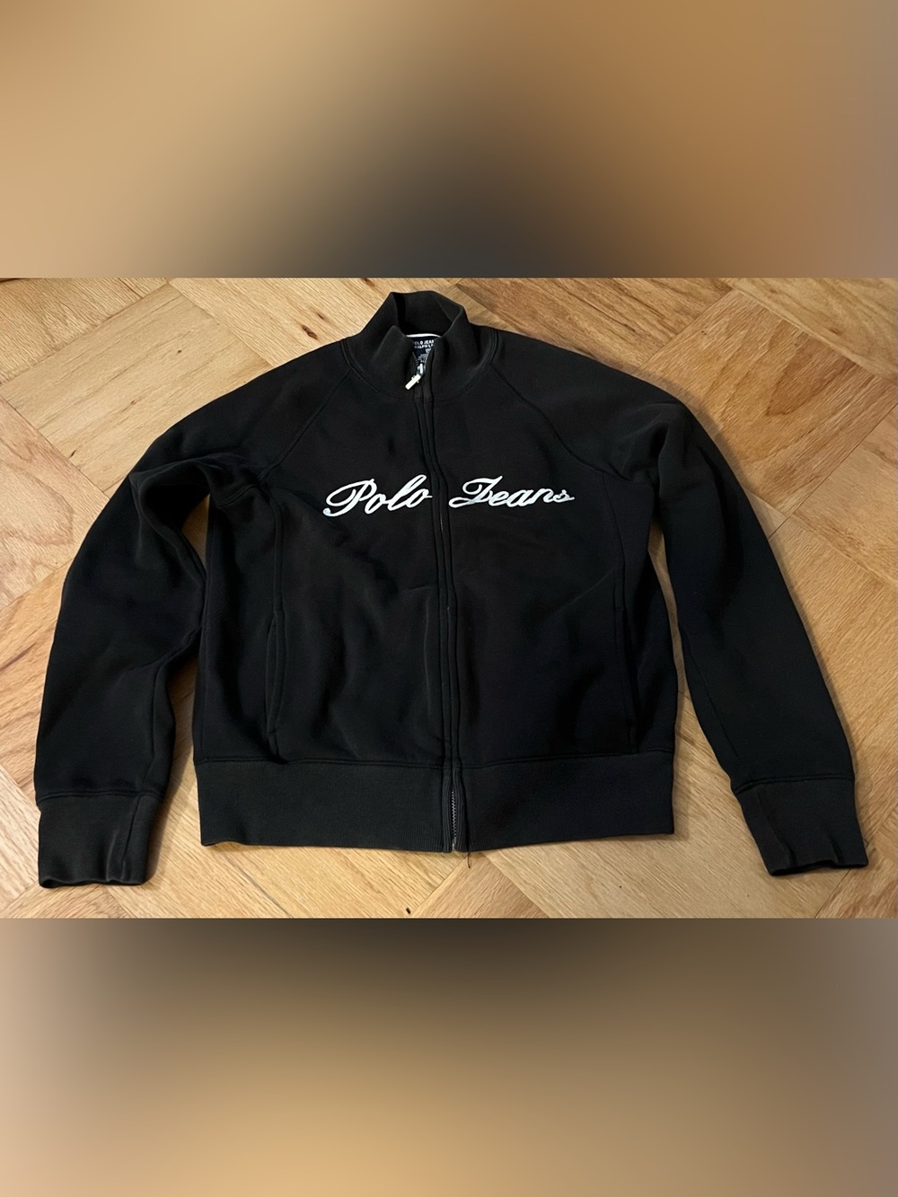 Polo Jeans Ralph Lauren Black Zip Up Logo Sweatshirt